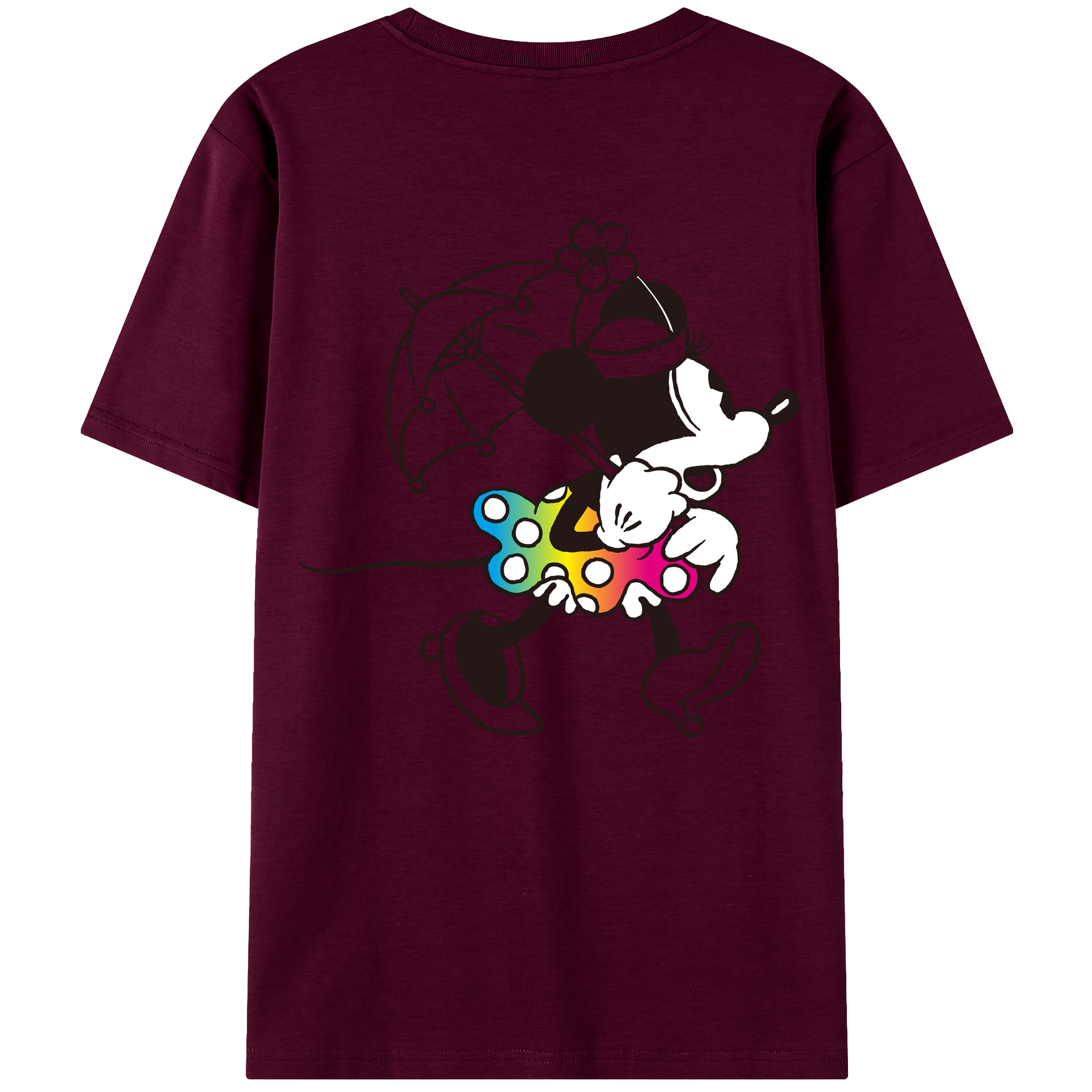 （画像用） ミッキーマウス Mickey Mouse レディース半袖Tシャツ(バックプリント)